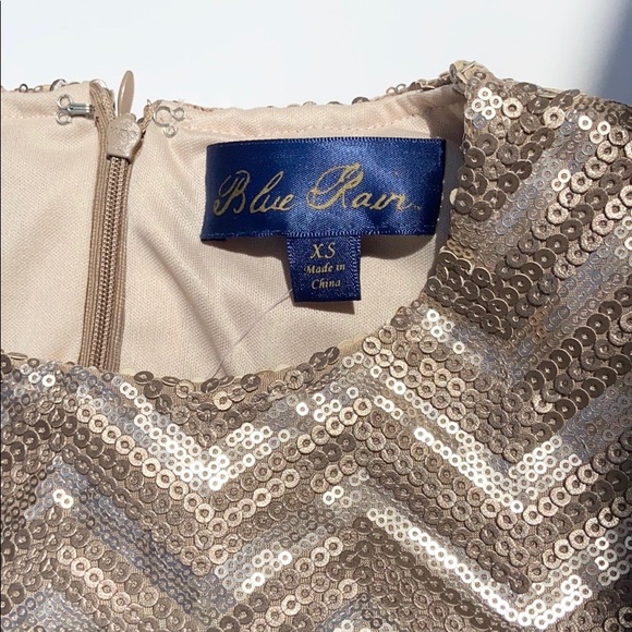 Francesca’s Chevron Sequin Bronze/Pink Dress - Picture 4 of 7